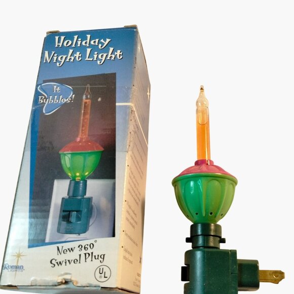 Roman Holiday Candle Bubble Night Light 360 Swivel Plug - Picture 1 of 6